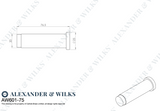 Satin Brass PVD 75mm Projection Door Stop | AW601-75-SBPVD