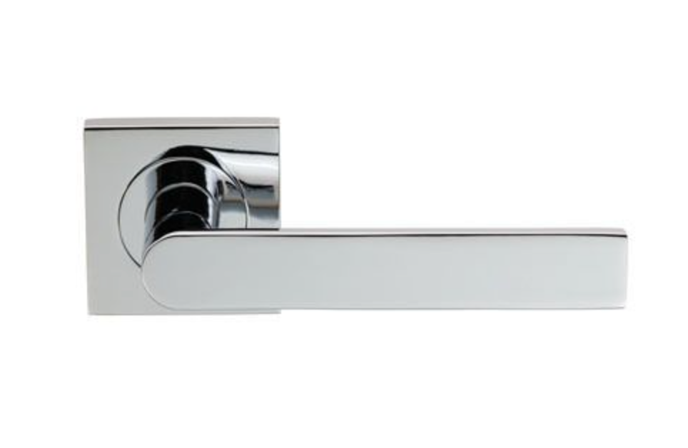 Set Polished Chrome Serozzetta Edge Latch Furniture on Square Rose | SZM210SQCP