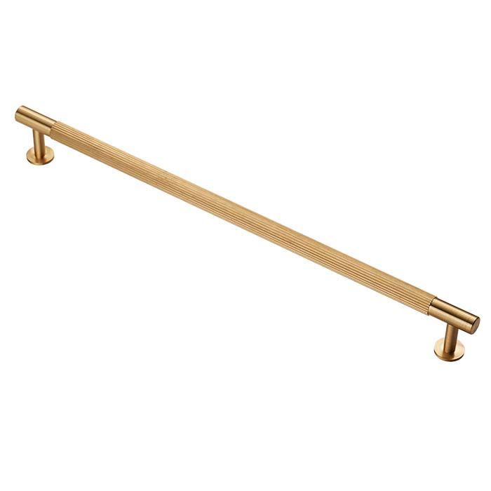 Satin Brass 254mm Lines Pull Handle | FTD710ESB