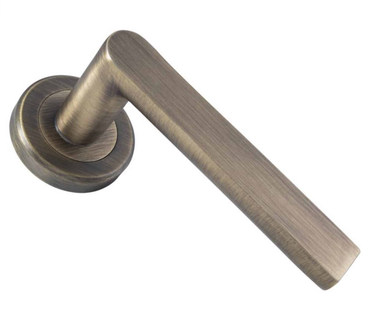 Set Antique Brass Serozzetta Edge Lever on round rose | SZM210AB