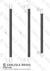 Satin Brass 350mm Lines Pull Handle | FTD710HSB