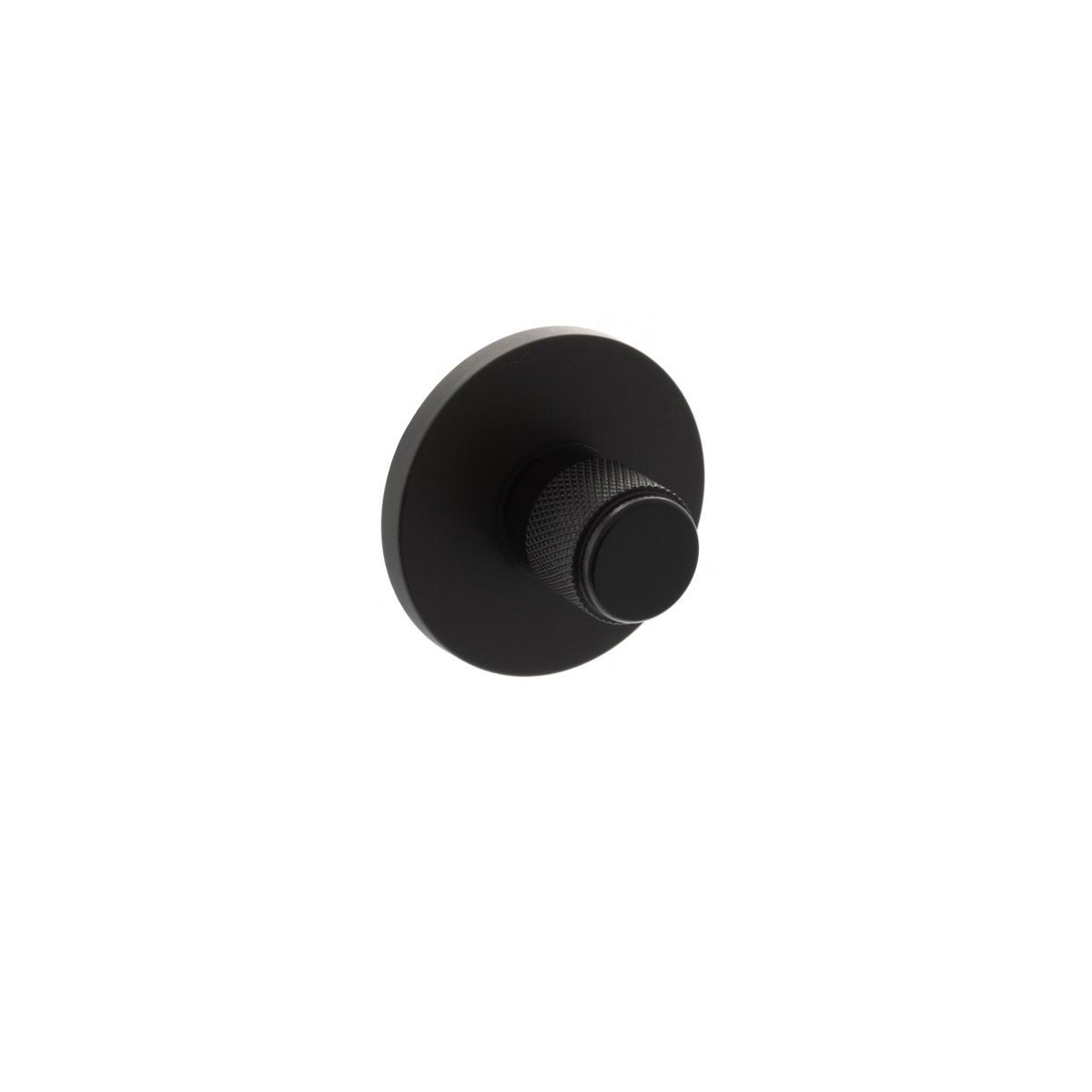 Millhouse Matt Black Knurled WC Turn & Release on 5mm rose | MHSRKWCMB