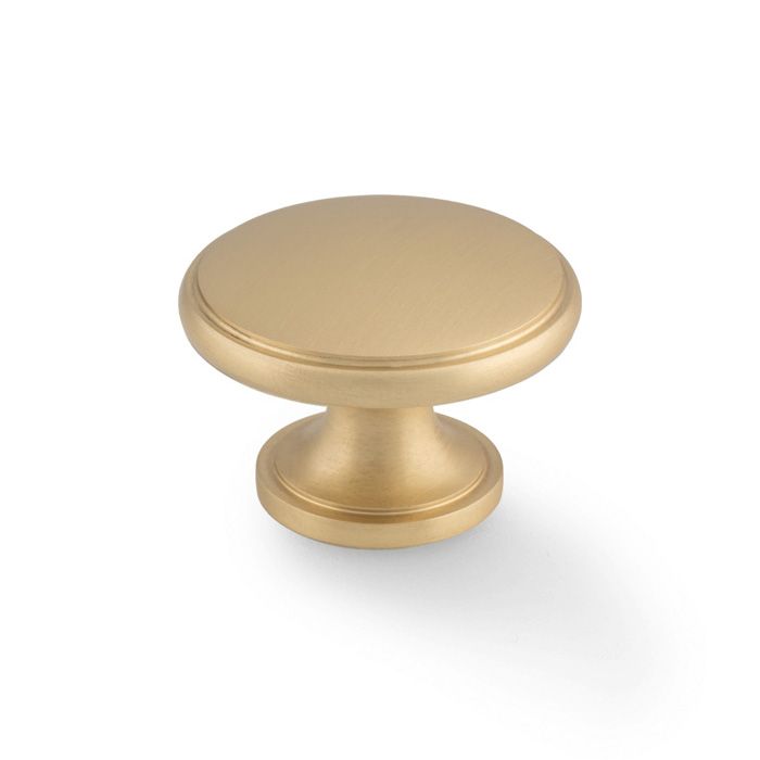 A&W Satin Brass Cambridge Round Cupboard Knob | AW849-38-SB