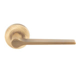 Antique Brass Velino Lever Handle on Round Rose | EUL020AB