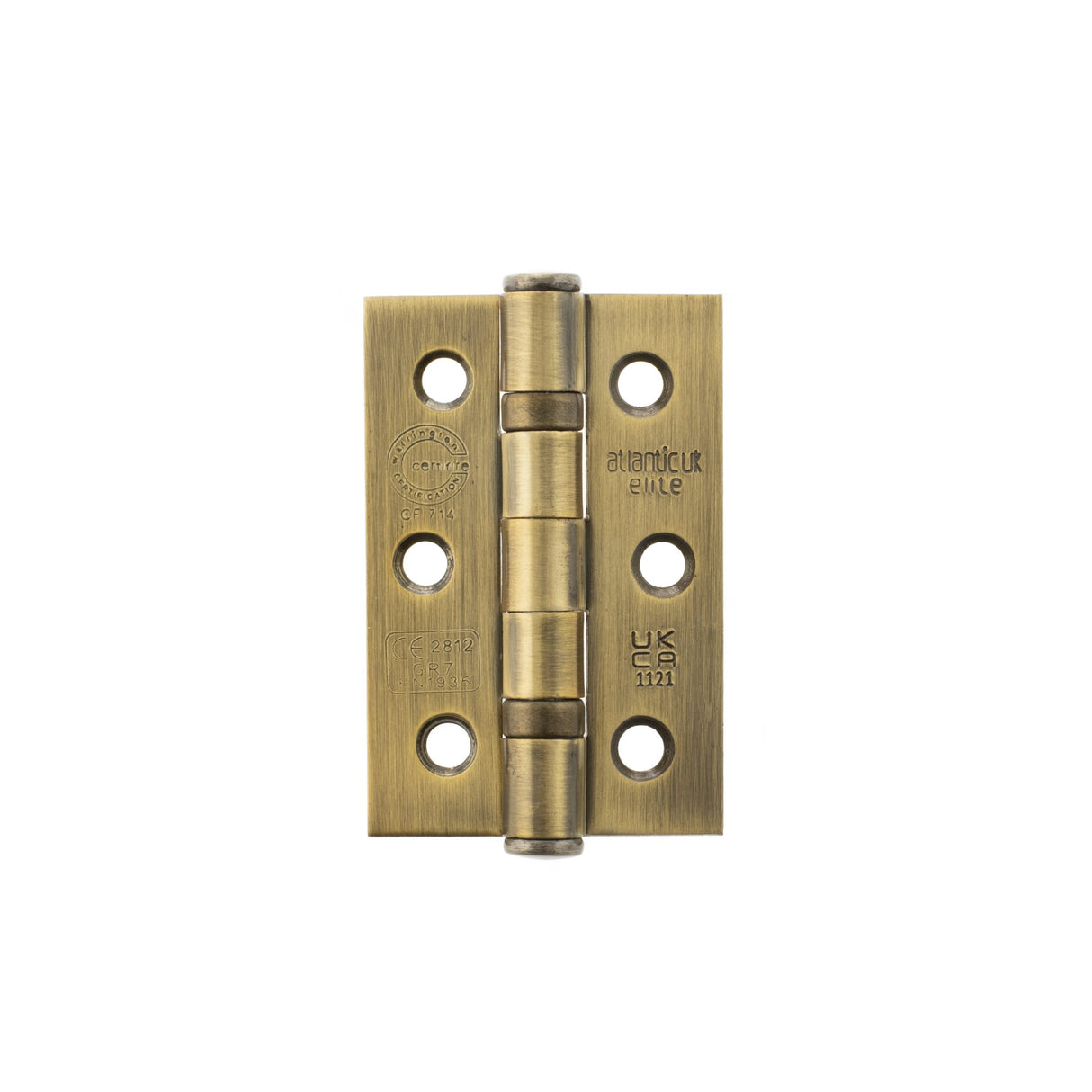 Pair 75mm (3") Matt Antique Brass CE Ball Butt Hinge | A2H322MAB