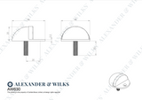 Alexander and Wilks Satin Chrome Floor Mounted Shield  Door Stop | AW630SC