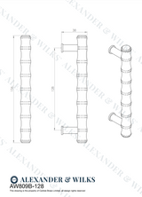 A&W Dark Bronze PVD Bamboo T Bar Pull Handle c/c 128mm AW809B-128-DBPVD