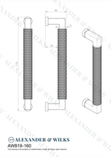 A&W Matt Black Camille Knurled Cabinet Pull Handle c/c 160mm AW819-160-BL