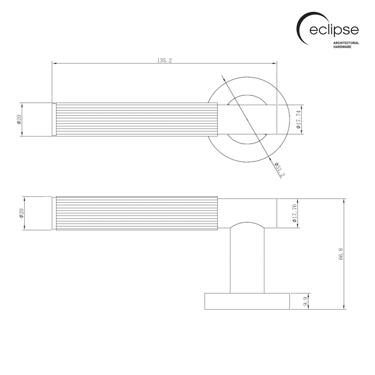 Eclipse Insignia Matt Black Linear Latch Door Pack | 102x76mm (4") Hinge  |  22842