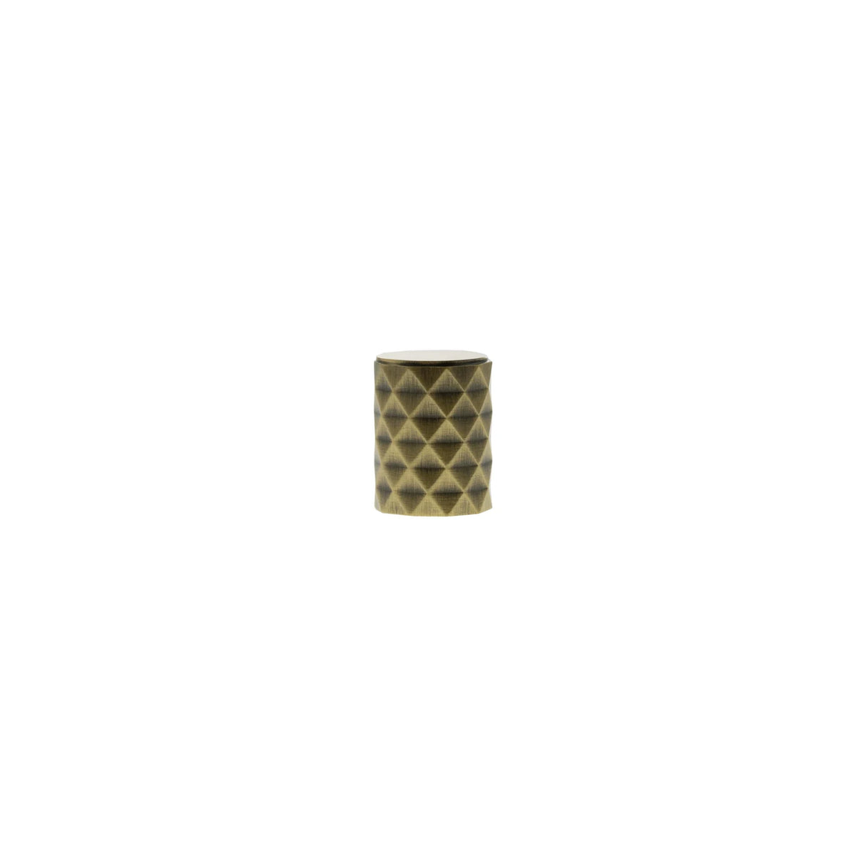Millhouse Brass Antique Brass Chrysler Diamond Cylinder Cabinet Knob  |  MHCD1420AB