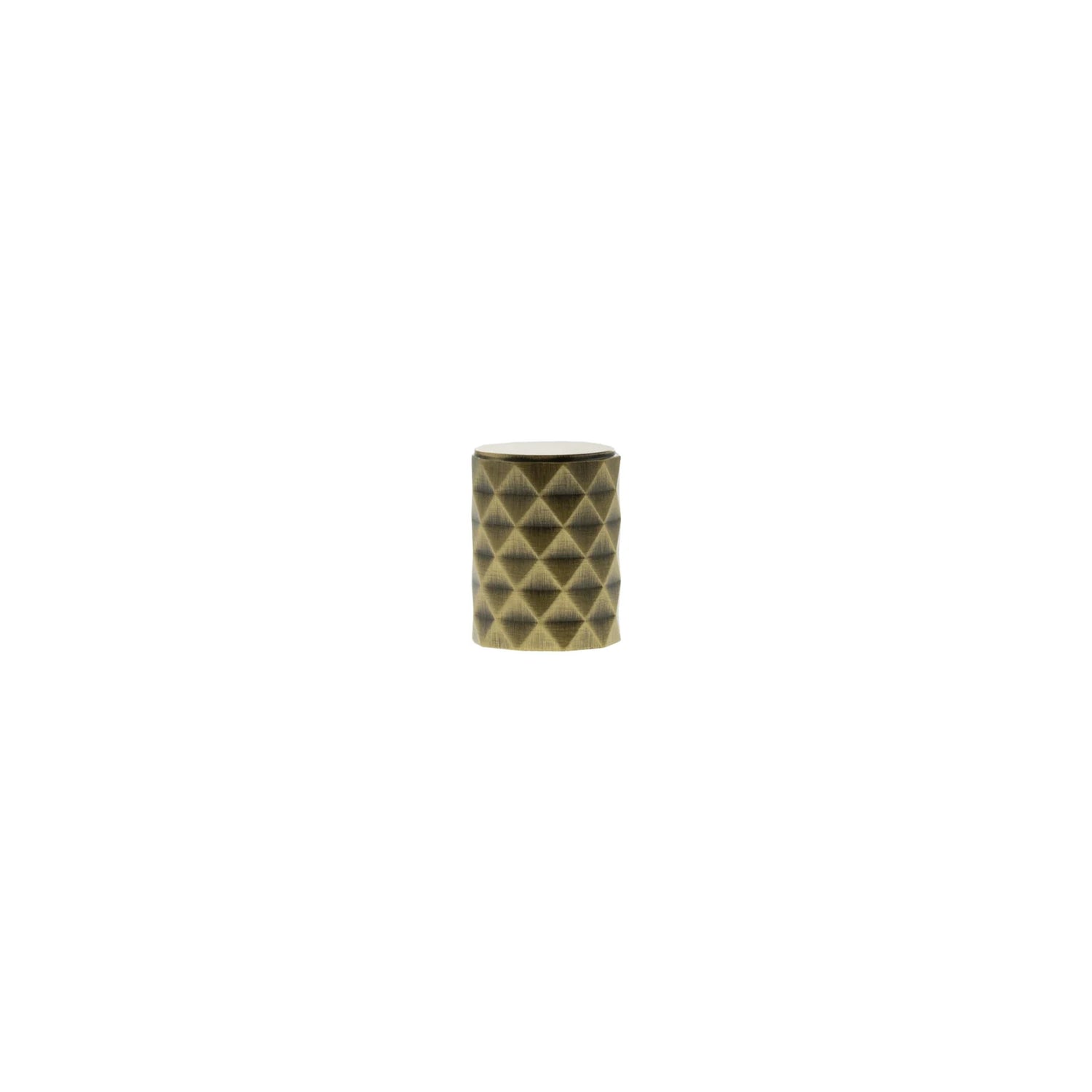 Millhouse Brass Antique Brass Chrysler Diamond Cylinder Cabinet Knob  |  MHCD1420AB