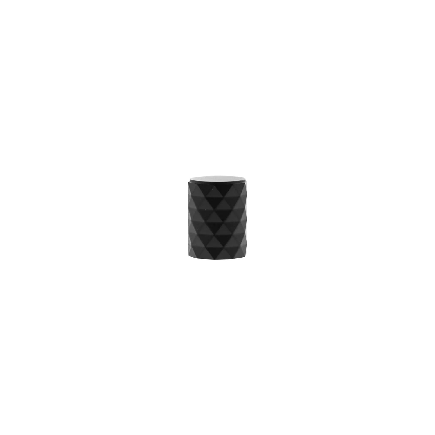 Millhouse Brass Matt Black Chrysler Diamond Cylinder Cabinet Knob  |  MHCD1420MB