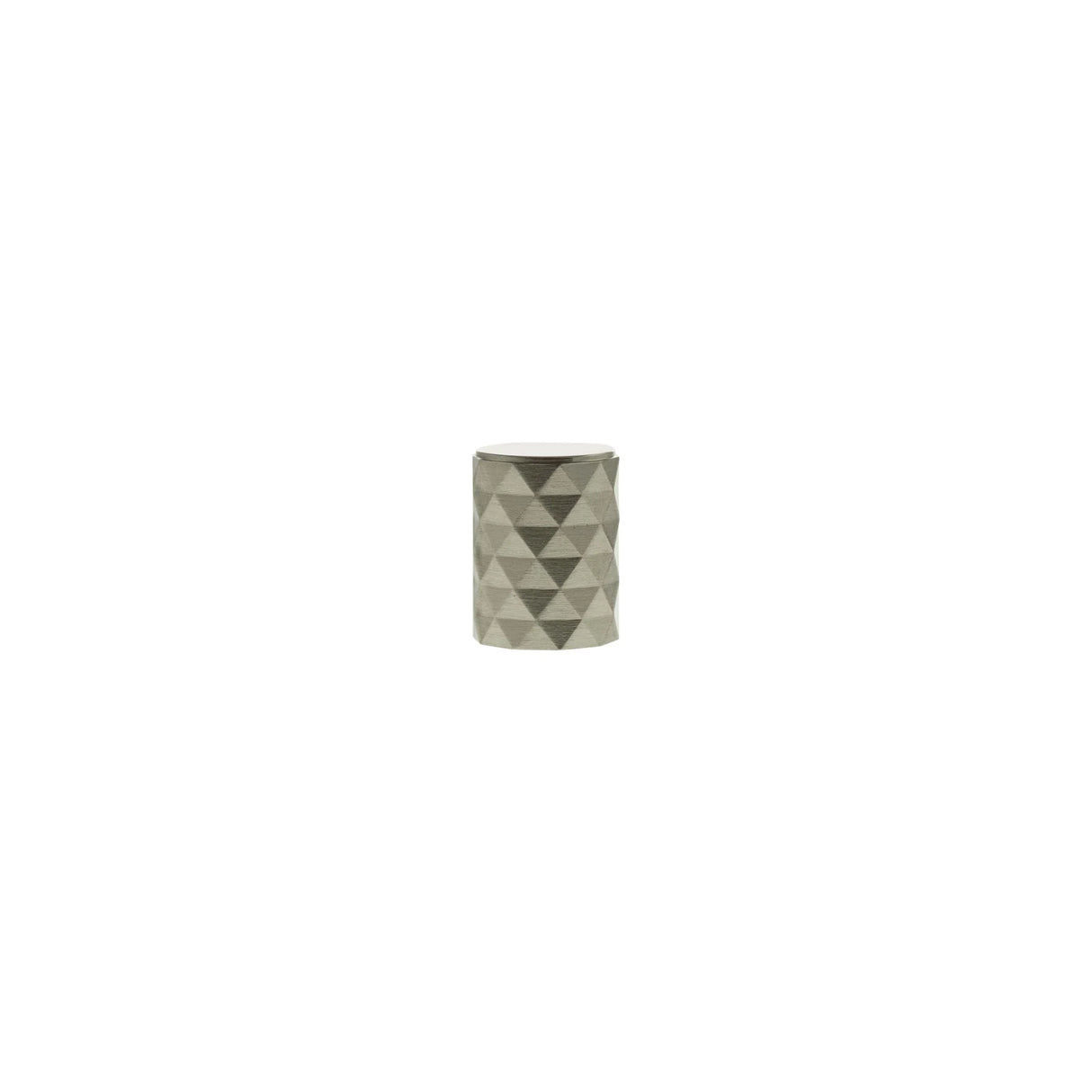Millhouse Brass Satin Nickel Chrysler Diamond Cylinder Cabinet Knob  |  MHCD1420SN