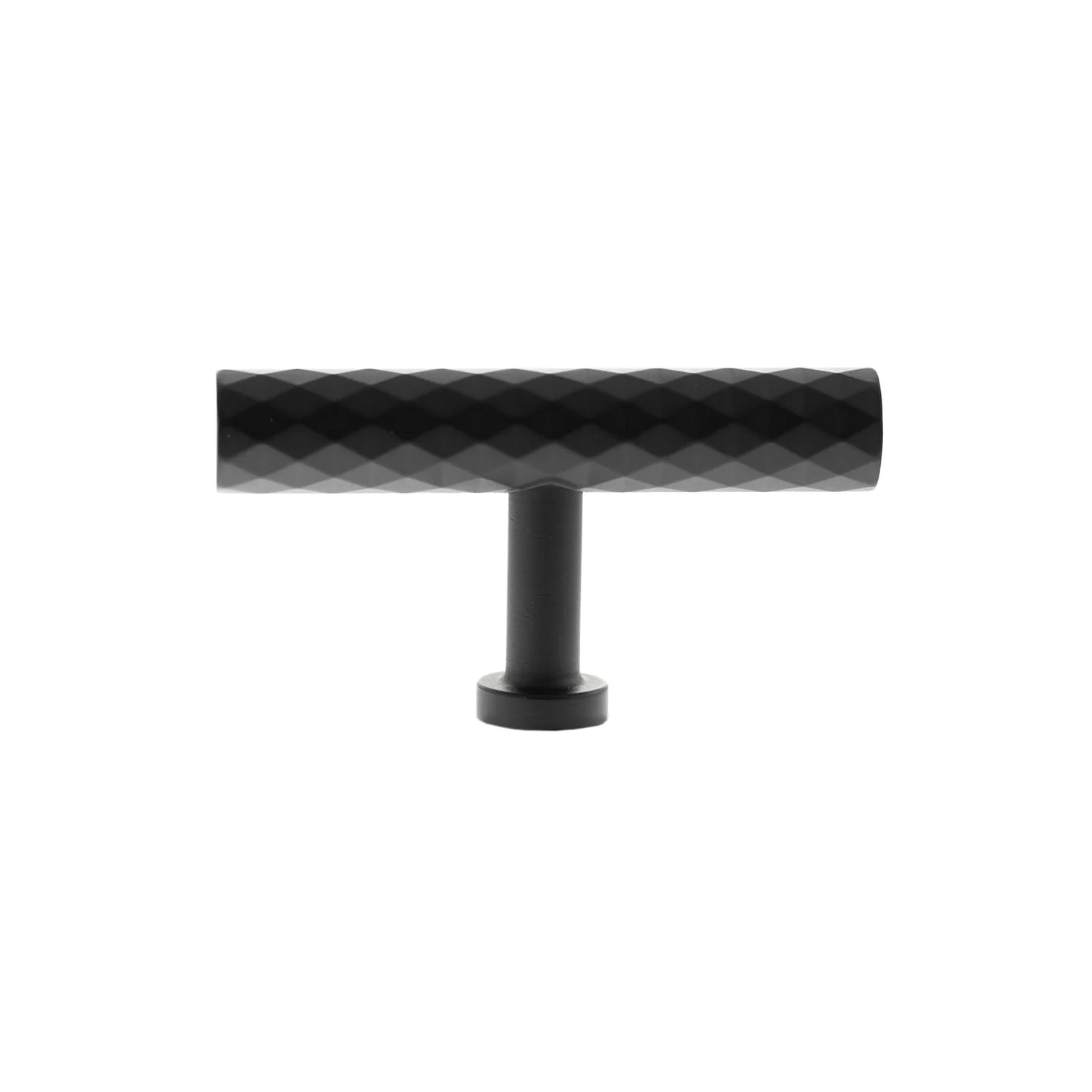 Millhouse Brass Matt Black Chrysler Diamond T-Bar Cabinet Knob Handle  |  MHCD1675MB