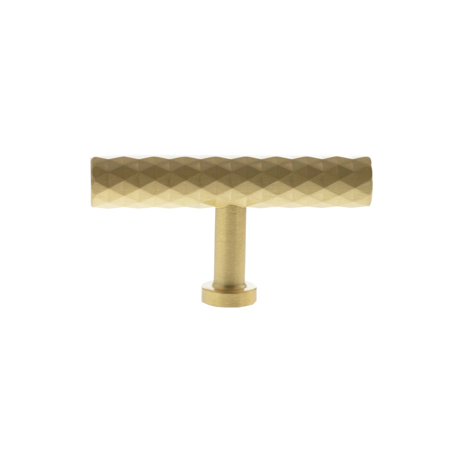 Millhouse Brass Satin Brass Chrysler Diamond T-Bar Cabinet Knob Handle  |  MHCD1675SB