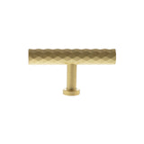 Millhouse Brass Satin Brass Chrysler Diamond T-Bar Cabinet Knob Handle  |  MHCD1675SB