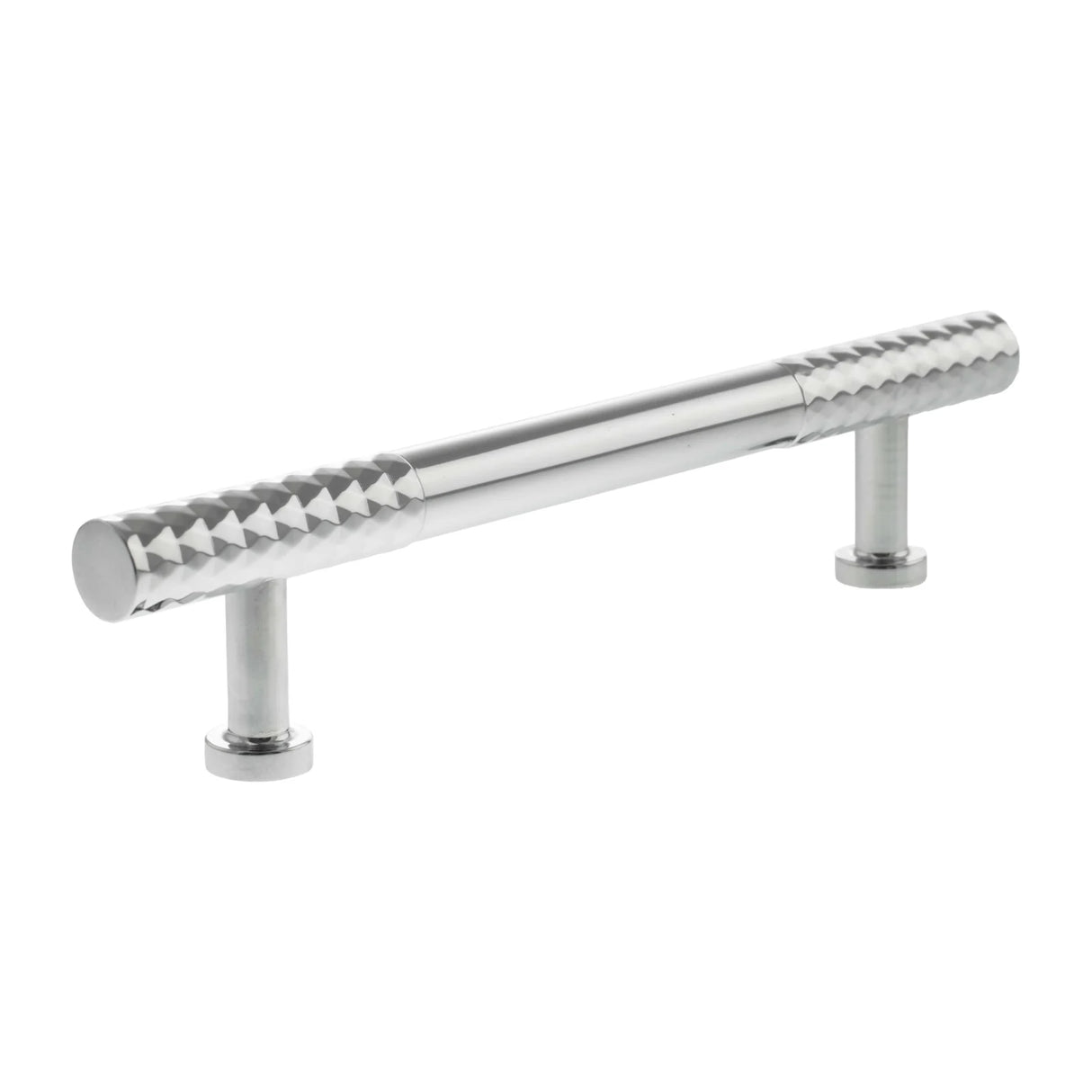 Millhouse Brass Polished Chrome 128mm Chrysler Diamond T-Bar Cabinet Pull Handle  |  MHCD17128PC