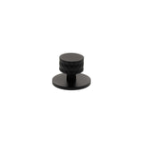 Millhouse Brass Matt Black Chrysler Diamond Round Cabinet Knob Handle on Backplate  |  MHCDB1530MB