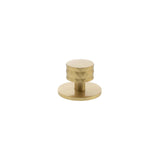 Millhouse Brass Satin Brass Chrysler Diamond Round Cabinet Knob Handle on Backplate  |  MHCDB1530SB