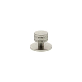 Millhouse Brass Satin Nickel Chrysler Diamond Round Cabinet Knob Handle on Backplate  |  MHCDB1530SN
