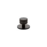 Millhouse Brass Urban Dark Bronze Chrysler Diamond Round Cabinet Knob Handle on Backplate  |  MHCDB1530UDB