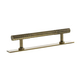Millhouse Brass Antique Brass 128mm Chrysler Diamond T-Bar Cabinet Pull Handle on Backplate  |  MHCDB17128AB