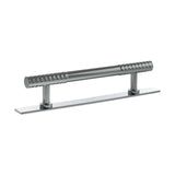Millhouse Brass Polished Chrome 128mm Chrysler Diamond T-Bar Cabinet Pull Handle on Backplate  |  MHCDB17128PC