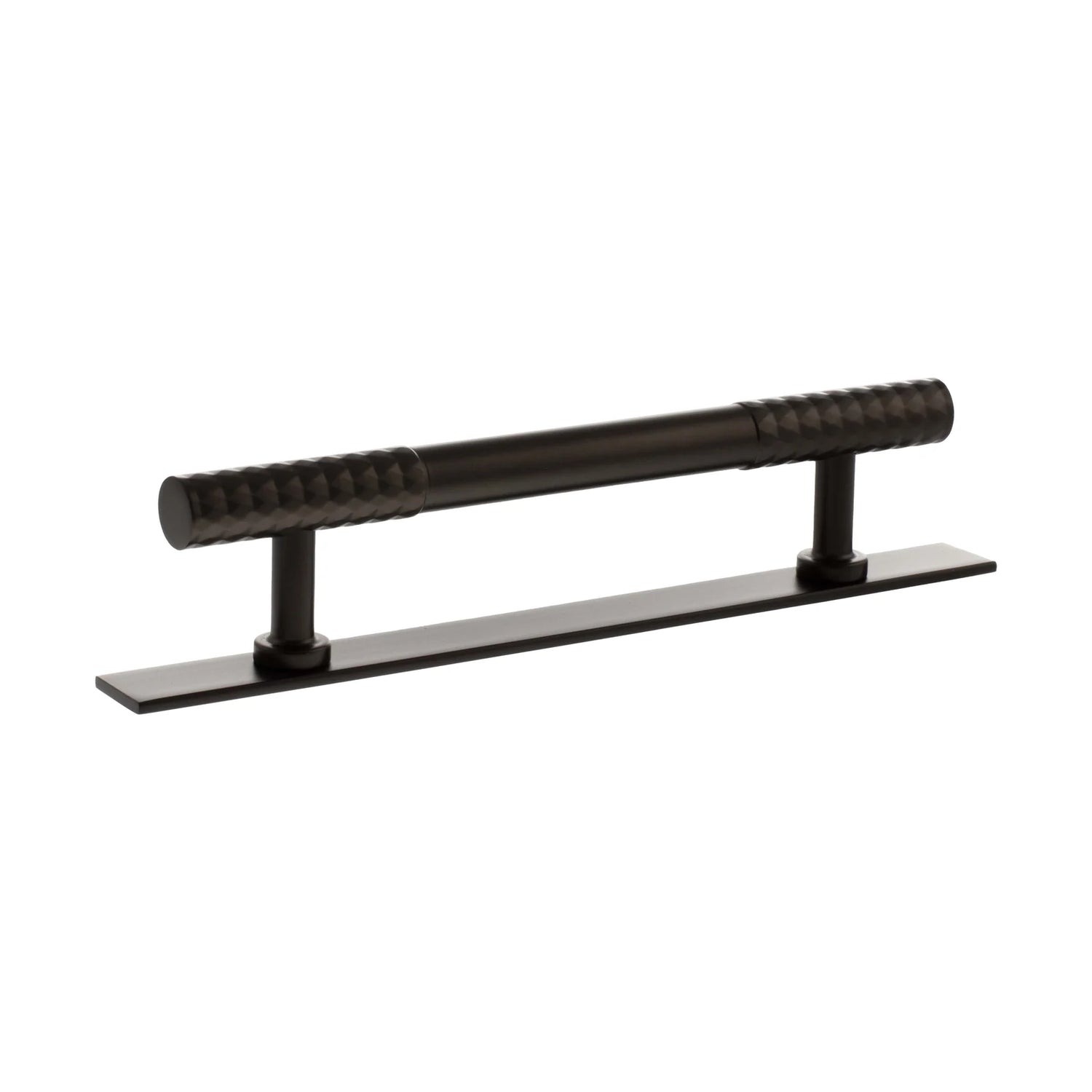 Millhouse Brass Urban Dark Bronze 128mm Chrysler Diamond T-Bar Cabinet Pull Handle on Backplate  |  MHCDB17128UDB
