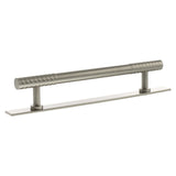 Millhouse Brass Satin Nickel 160mm Chrysler Diamond T-Bar Cabinet Pull Handle on Backplate  |  MHCDB17160SN