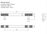 Millhouse Brass Polished Chrome 160mm Chrysler Diamond T-Bar Cabinet Pull Handle  |  MHCD17160PC