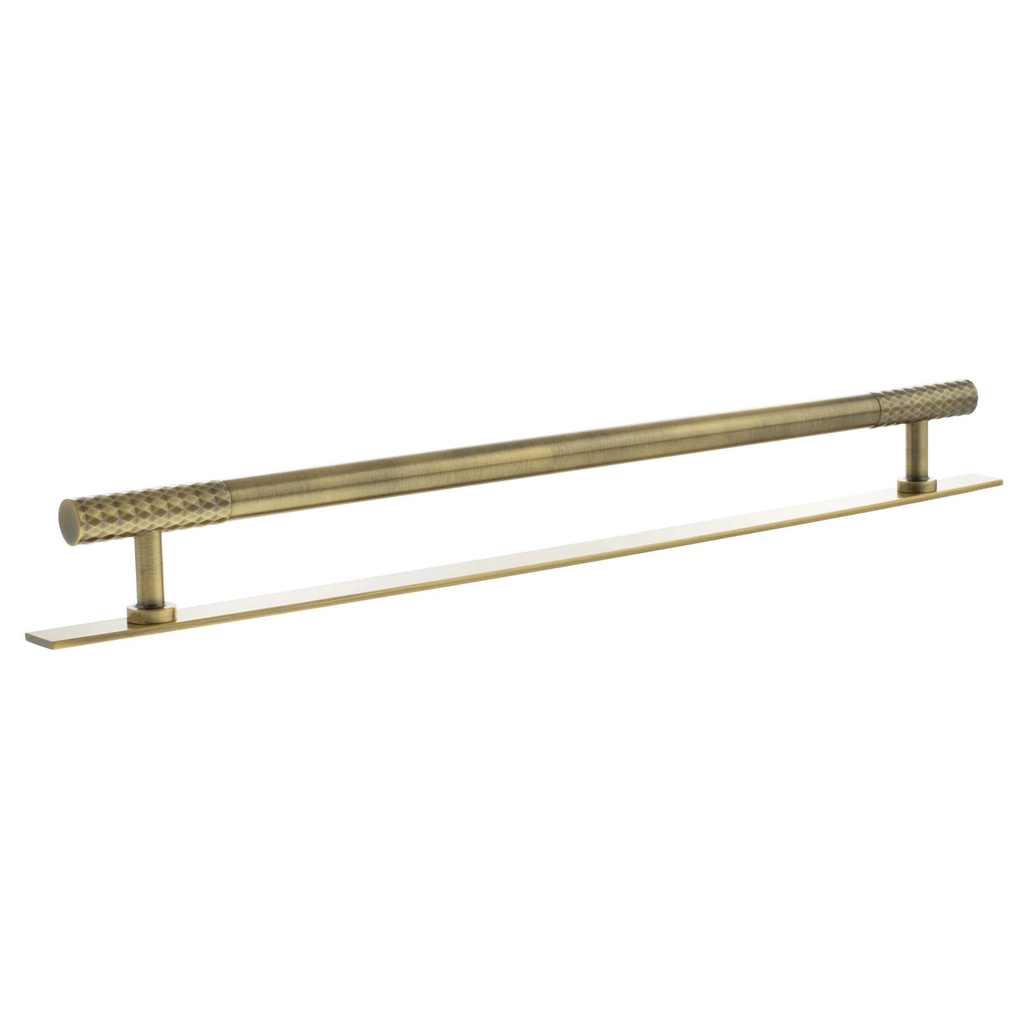 Millhouse Brass Antique Brass 320mm Chrysler Diamond T-Bar Cabinet Pull Handle on Backplate  |  MHCDB17320AB