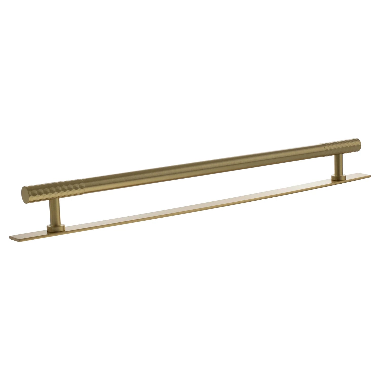 Millhouse Brass Satin Brass 320mm Chrysler Diamond T-Bar Cabinet Pull Handle on Backplate  |  MHCDB17320SB