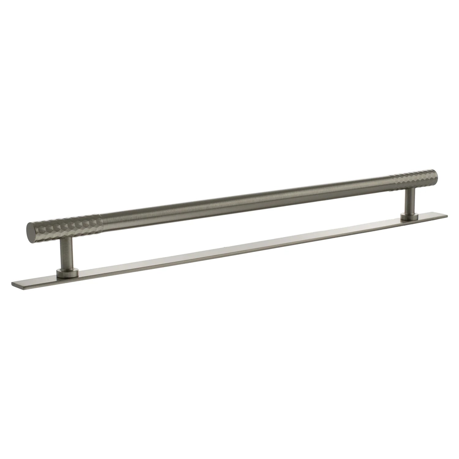 Millhouse Brass Satin Nickel 320mm Chrysler Diamond T-Bar Cabinet Pull Handle on Backplate  |  MHCDB17320SN