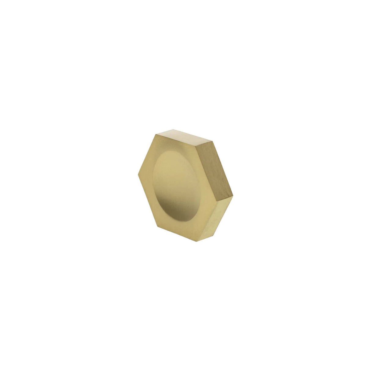 Millhouse Brass Satin Brass Pennington Hexagonal Cabinet Finger Pull   |  MHCH1338SB