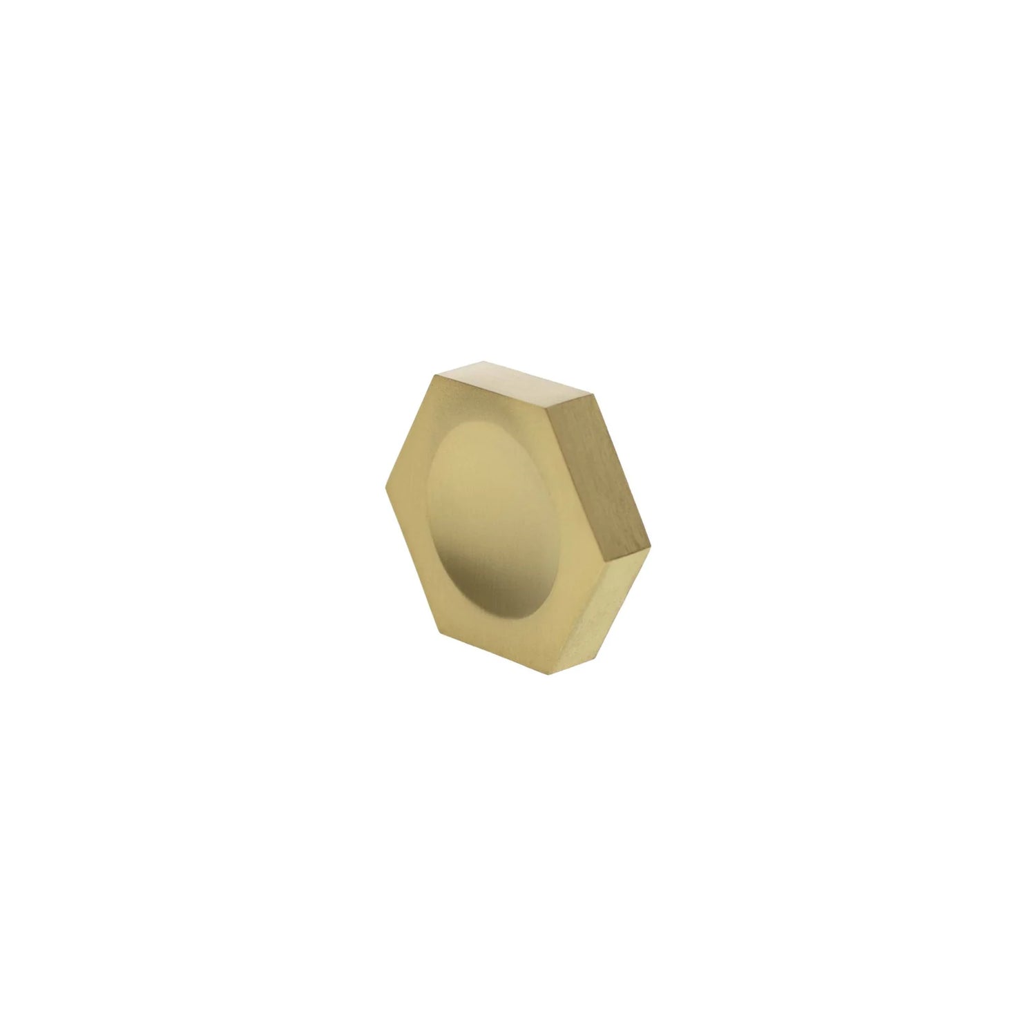 Millhouse Brass Satin Brass Pennington Hexagonal Cabinet Finger Pull   |  MHCH1338SB