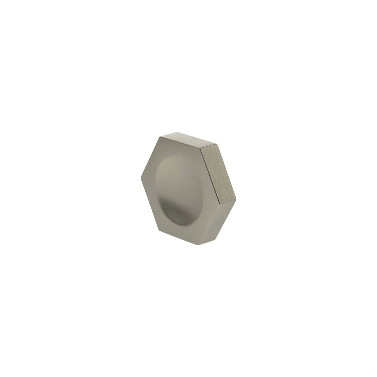 Millhouse Brass Satin Nickel Pennington Hexagonal Cabinet Finger Pull   |  MHCH1338SN
