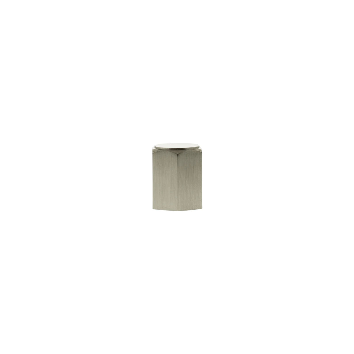 Millhouse Brass Satin Nickel Pennington Hexagonal Cylinder Cabinet Knob  |  MHCH1420SN