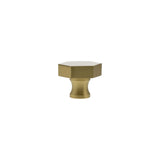 Millhouse Brass Satin Brass Pennington Hexagonal Cabinet Knob   |  MHCH1532SB