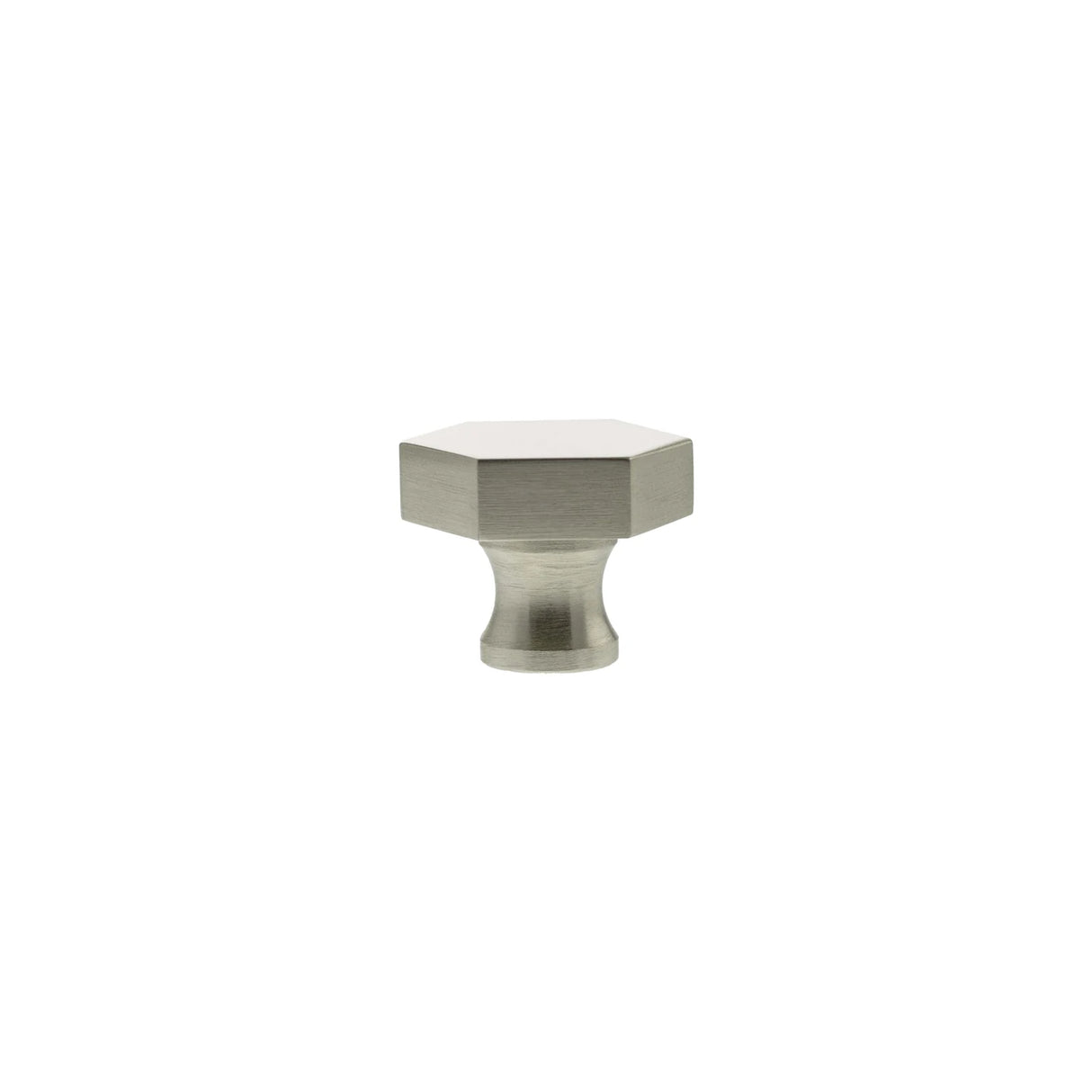 Millhouse Brass Satin Nickel Pennington Hexagonal Cabinet Knob   |  MHCH1532SN