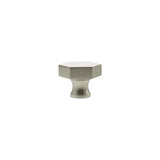 Millhouse Brass Satin Nickel Pennington Hexagonal Cabinet Knob   |  MHCH1532SN