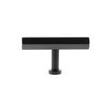 Millhouse Brass Matt Black Pennington Hexagonal T-Bar Cabinet Knob   |  MHCH1675MB