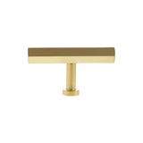 Millhouse Brass Satin Brass Pennington Hexagonal T-Bar Cabinet Knob   |  MHCH1675SB