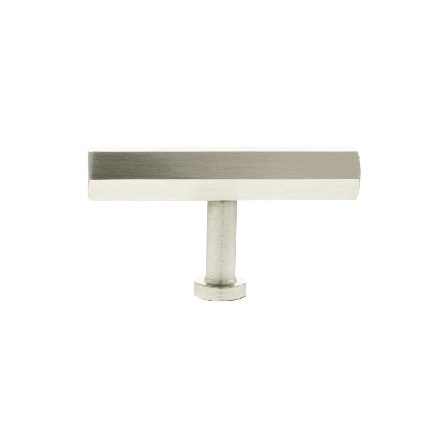 Millhouse Brass Satin Nickel Pennington Hexagonal T-Bar Cabinet Knob   |  MHCH1675SN