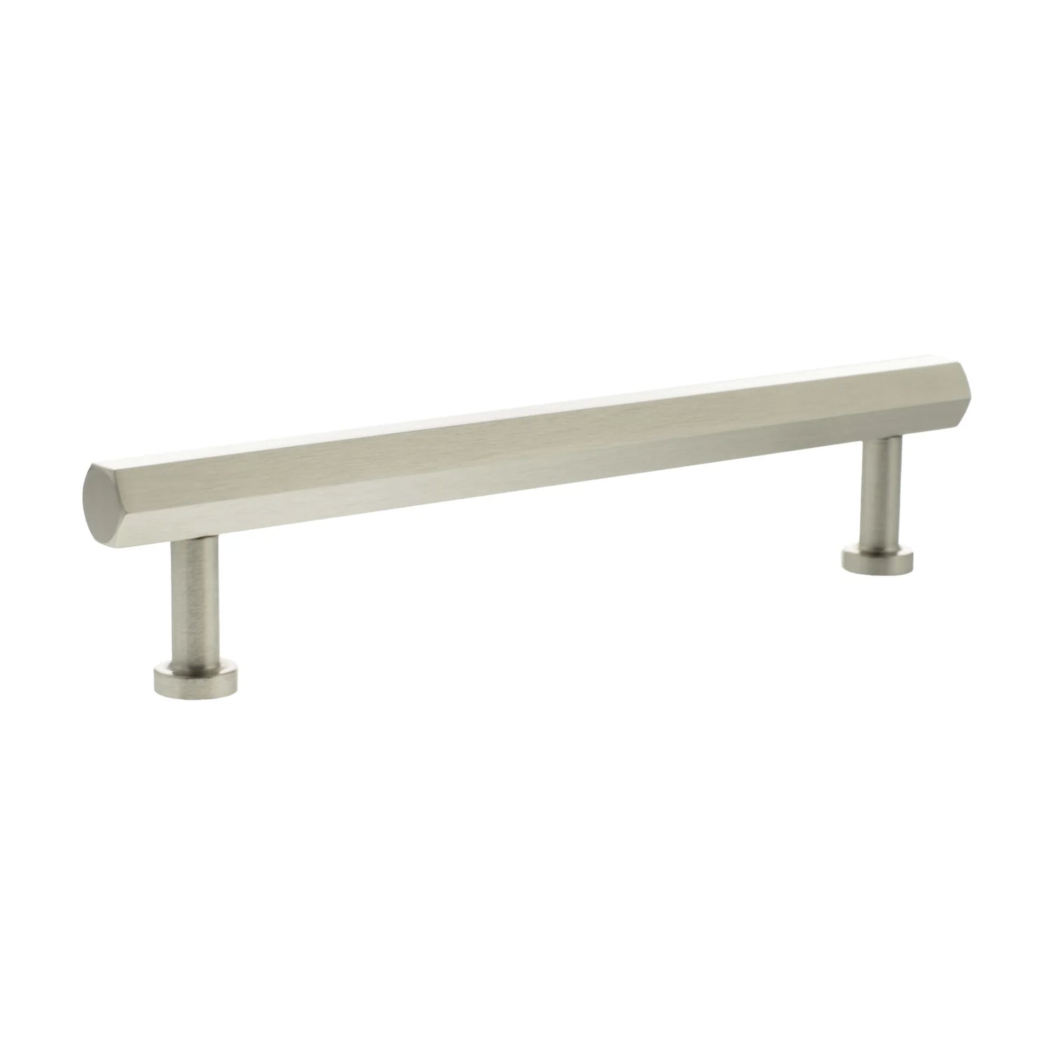 Millhouse Brass Satin Nickel 160mm Pennington Hexagonal T-Bar Cabinet Pull Handle  |  MHCH17160SN
