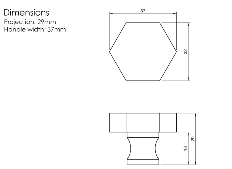 Millhouse Brass Urban Dark Bronze Pennington Hexagonal Cabinet Knob Handle on Backplate  |  MHCHB1532UDB