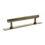 Millhouse Brass Antique Brass 128mm Pennington Hexagonal T-Bar Cabinet Pull Handle on Backplate  |  MHCHB17128AB