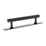 Millhouse Brass Matt Black 128mm Pennington Hexagonal T-Bar Cabinet Pull Handle on Backplate  |  MHCHB17128MB