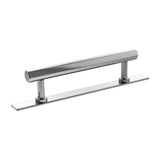 Millhouse Brass Polished Chrome 128mm Pennington Hexagonal T-Bar Cabinet Pull Handle on Backplate  |  MHCHB17128PC