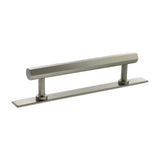 Millhouse Brass Satin Nickel 128mm Pennington Hexagonal T-Bar Cabinet Pull Handle on Backplate  |  MHCHB17128SN