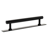 Millhouse Brass Matt Black 160mm Pennington Hexagonal T-Bar Cabinet Pull Handle on Backplate  |  MHCHB17160MB
